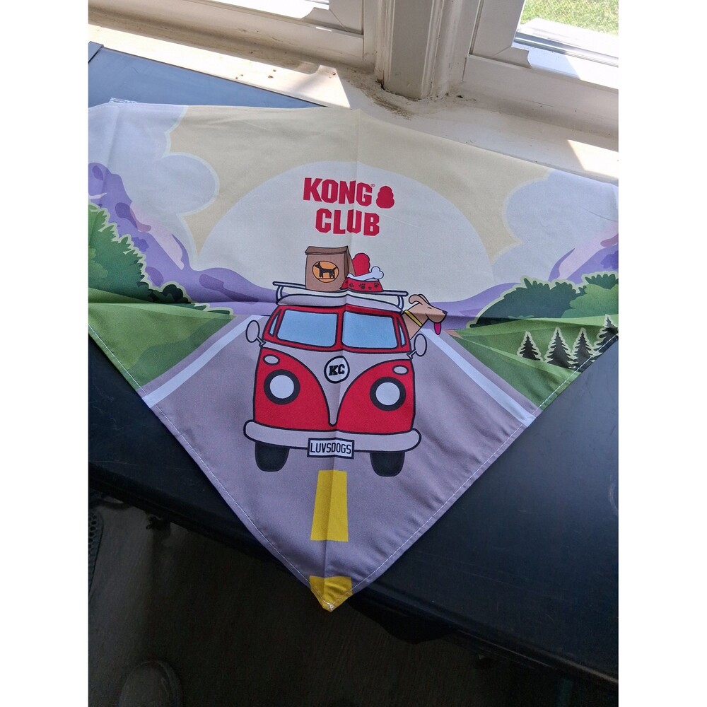 207 Vacation Camping Trip Bus Kong Club Bandana Dogs XL NWT Collectors Release
